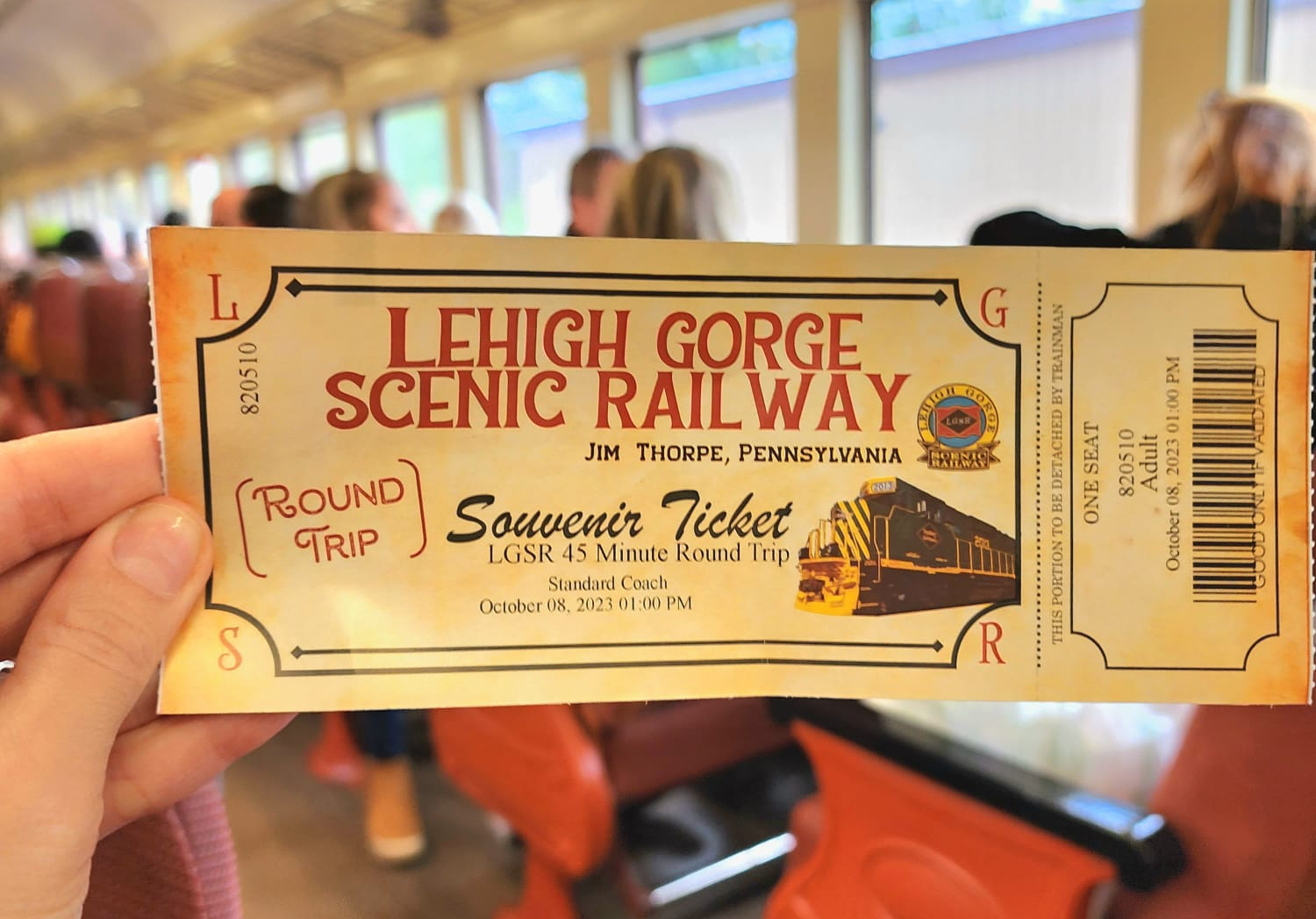 Image of a Lehigh Gorge Scenic Railway ticket